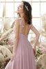 Load image into Gallery viewer, Blush Spaghetti Straps Chiffon Bridesmaid Dress