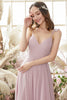 Load image into Gallery viewer, Blush Spaghetti Straps Chiffon Bridesmaid Dress