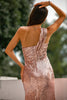 Load image into Gallery viewer, Sparkly One Shoulder Rose Gold Long Formal Dress with Slit