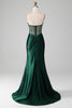 Load image into Gallery viewer, Mermaid Sweetheart Dark Green Corset Formal Dress with Split Front