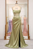 Load image into Gallery viewer, Sage Mermaid Sequined Long Corset Formal Dress With Slit