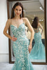 Load image into Gallery viewer, Light Green Mermaid Long Corset Formal Dress With Appliques