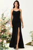 Load image into Gallery viewer, Black Halter Sheath Open Back Long Bridesmaid Dress