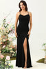 Load image into Gallery viewer, Black Halter Sheath Open Back Long Bridesmaid Dress