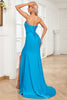 Load image into Gallery viewer, Sweetheart Blue Long Formal Dress with Slit