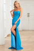 Load image into Gallery viewer, Sweetheart Blue Long Formal Dress with Slit