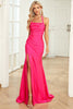 Load image into Gallery viewer, Halter Fuchsia Long Formal Dress with Slit