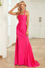 Load image into Gallery viewer, Halter Fuchsia Long Formal Dress with Slit