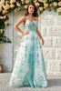 Load image into Gallery viewer, Tulle Spaghetti Straps Green Corset Formal Dress