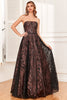 Load image into Gallery viewer, Black Strapless A Line Long Formal Dress with Beading