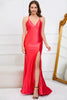 Load image into Gallery viewer, Mermaid Backless Red Long Formal Dress with Slit