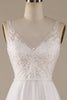 Load image into Gallery viewer, Ivory V-Neck Tulle Sweep Train Wedding Dress with Lace